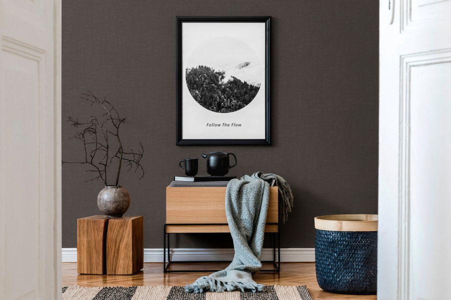 Livingwalls Tapete Uni Grau und Braun 53 cm x 10,05 m AS-387454 günstig online kaufen