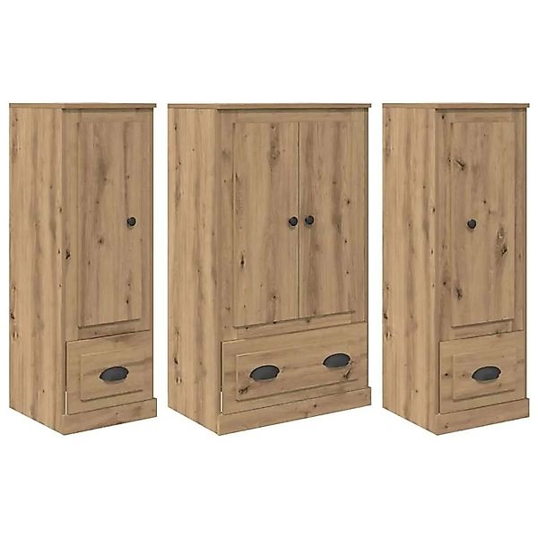 vidaXL Highboard mit Schubladen 3-Tlg Artisan-Eiche Holzwerkstoff 3402672 günstig online kaufen