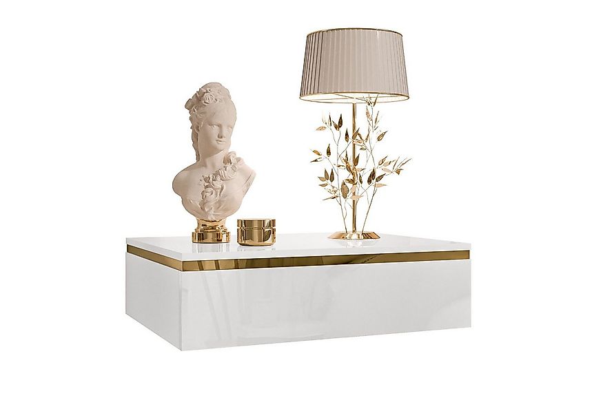 Lookway Nachttisch AURORA Weiß / Weiß hochglanz zum Aufhängen, Breite : 48, günstig online kaufen