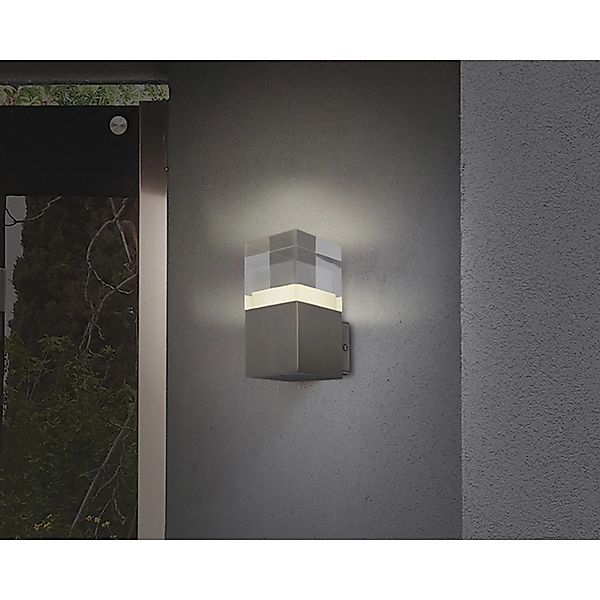 näve LED Außen-Wandleuchte "Leah" 1 Stk. Warmweiß Edelstahl/Kunststoff in m günstig online kaufen