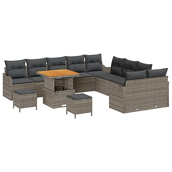 vidaXL Garten-Sofa-Set 13-Tlg Grau Poly Rattan 3362323 günstig online kaufen