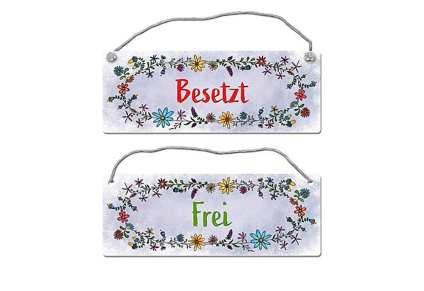 speecheese Metallschild Graues Toilette ist frei oder besetzt Wendeschild m günstig online kaufen