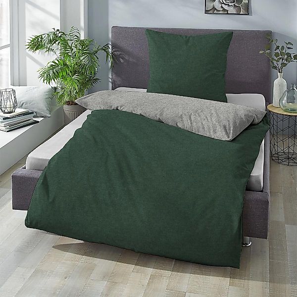 TRAUMSCHLAF Bettwäsche Uni Melange, Flanell, 2 günstig online kaufen