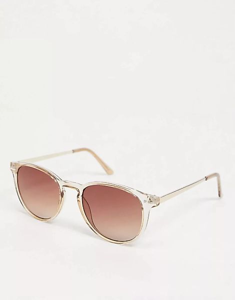 Vero Moda – Transparente, eckige Sonnenbrille mit braun getönten Gläsern günstig online kaufen