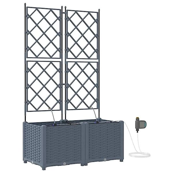 vidaXL Garten-Pflanzgefäß 2 Stk Hellgrau Stahl 42002897 günstig online kaufen