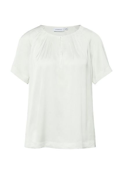 comma Shirtbluse mit gerafftem Kragen und Cut-out günstig online kaufen