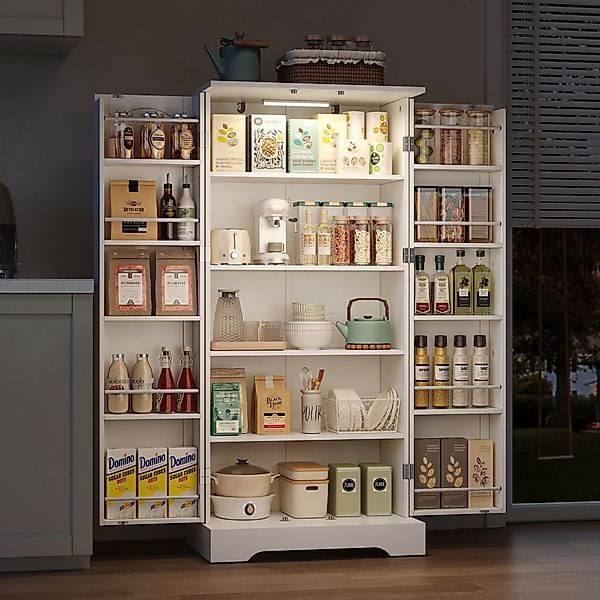 OKWISH Sideboard Modernes Küchenschrank (mit LED-Sensorleuchte, günstig online kaufen