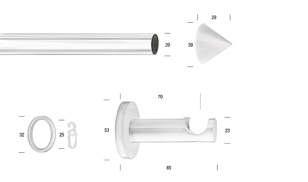 GARESA Gardinenstange "WHITE" Ø 20 mm 1 läufig-läufig Wunschmaßlänge Vorhan günstig online kaufen