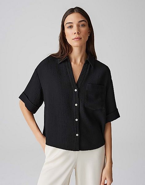 OPUS Kurzarmbluse FIORA Loose im Crinkle-Look günstig online kaufen