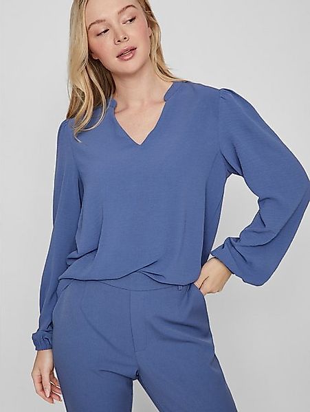 Vila Blusenshirt Mandarin-Kragen V-Ausschnitt Regular Fit VIRELLA V-NECK L/ günstig online kaufen