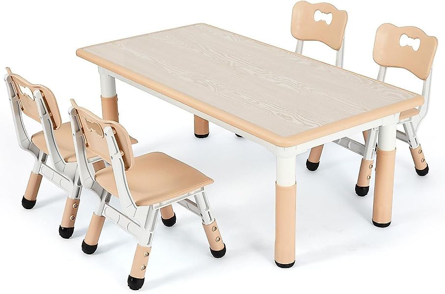 TLGREEN Kindersitzgruppe Kindertisch mit 4 Stühlen, günstig online kaufen