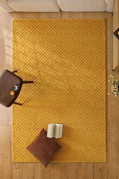 Wecon home Teppich »Castello TWO« rechteckig 7 mm Höhe Schurwolle, Kurzflor günstig online kaufen