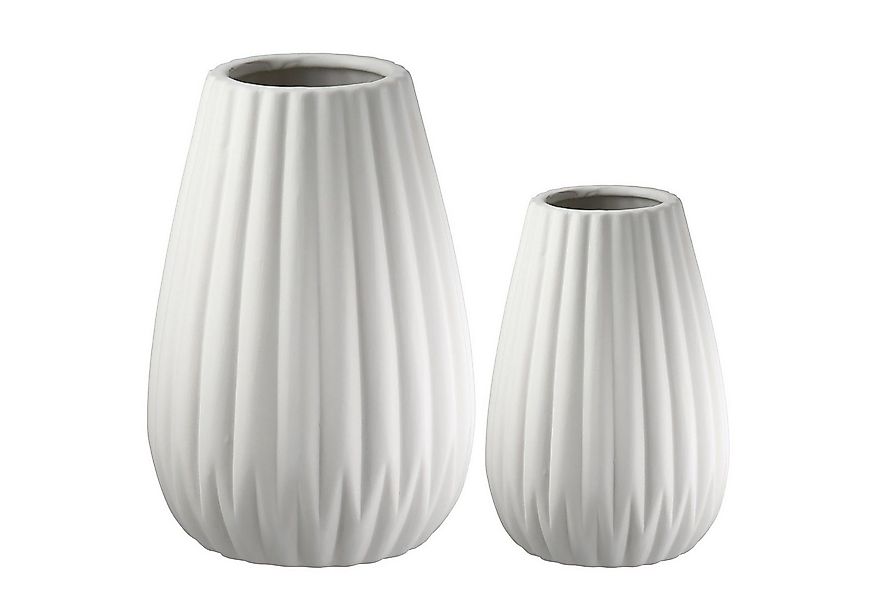 Casablanca by Gilde Tischvase 2tlg. Set Vase Piega weiß H.17 cm (1 St) günstig online kaufen