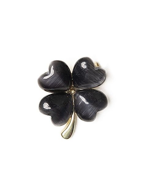 MayTree Brosche "Glücksklee", Perlmuttoptik, Anthrazit (Stück, 1-tlg), Meta günstig online kaufen