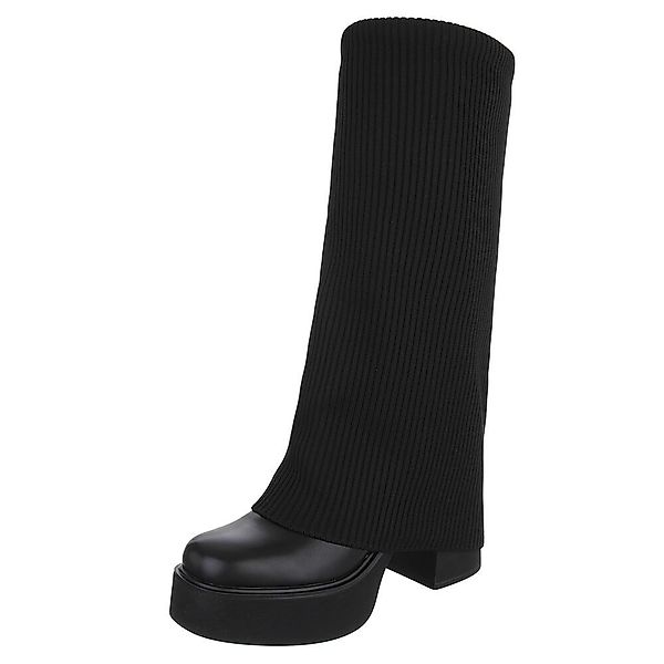Ital-Design Moderne Stiefel mit Strickdesign und günstig online kaufen