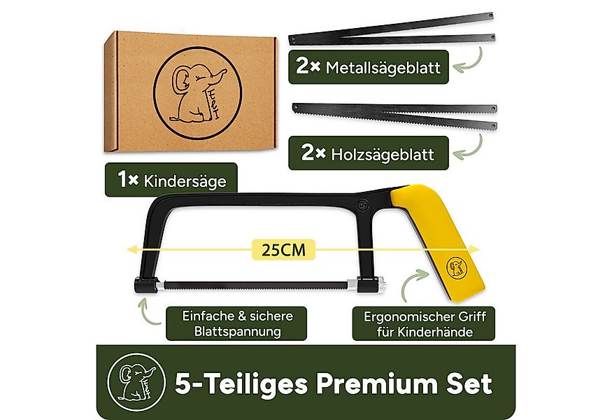 Eli Handsäge Kindersäge ab 6 Jahre inkl. 4 Sägeblätter für Holz und Metall günstig online kaufen