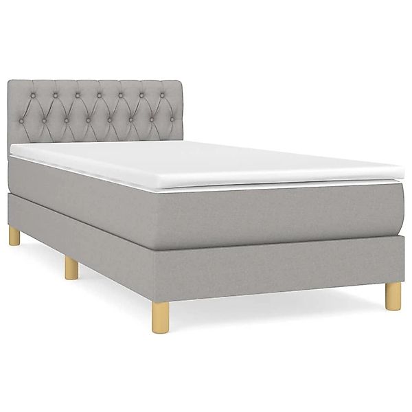 Vidaxl Boxspringbett Mit Matratze Hellgrau 100x200 Cm Stoff günstig online kaufen
