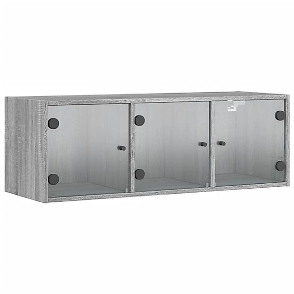 vidaXL Wandschrank mit Glastüren Grau Sonoma 102x37x35 cm günstig online kaufen