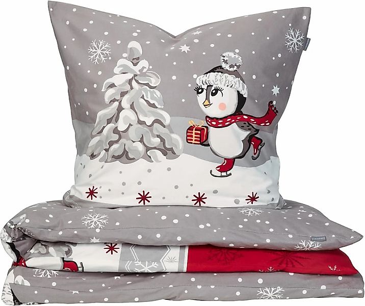 Schiesser Bettwäsche "Telso aus weicher Baumwolle mit süßen Pinguinen" 2 St günstig online kaufen