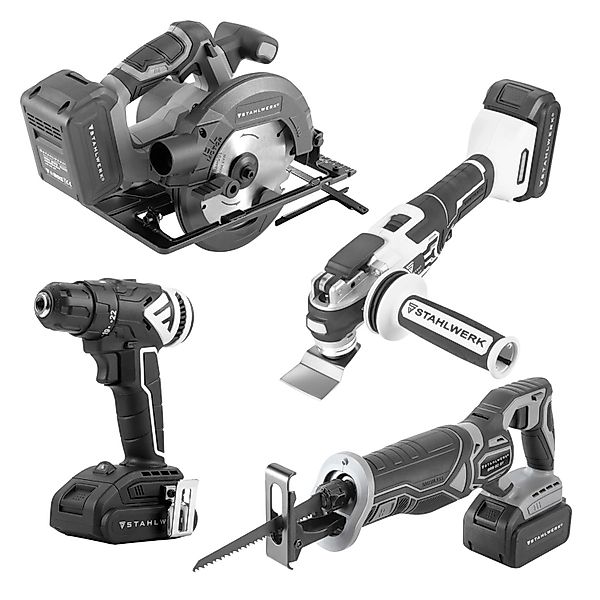STAHLWERK Brushless Akku Set Handkreissäge Säbelsäge Bohrschrauber Multicut günstig online kaufen