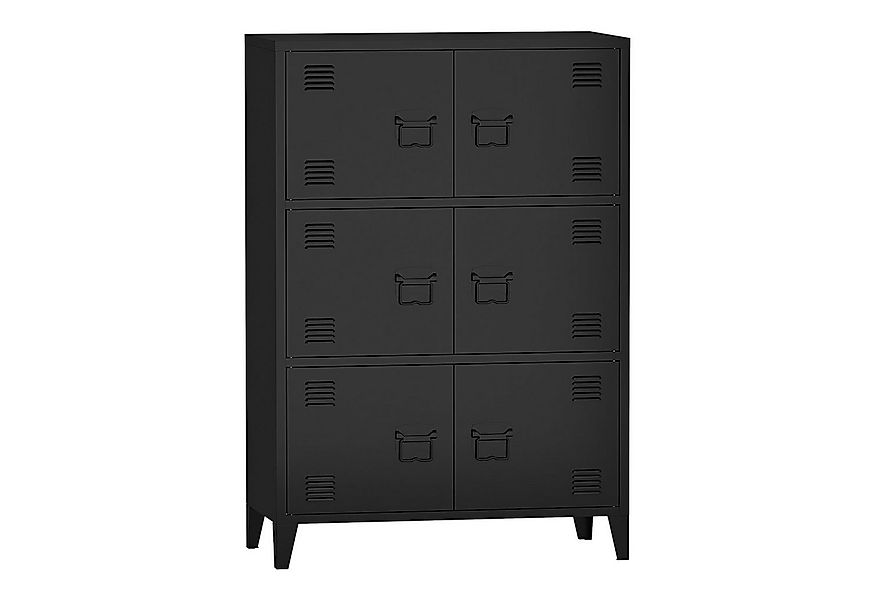 en.casa Mehrzweckschrank »Hamina« Büroschrank mit 6 Türen 80x140x113 cm Sch günstig online kaufen