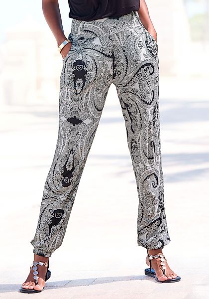 LASCANA Jerseyhose mit Paisleydruck und Taschen, günstig online kaufen