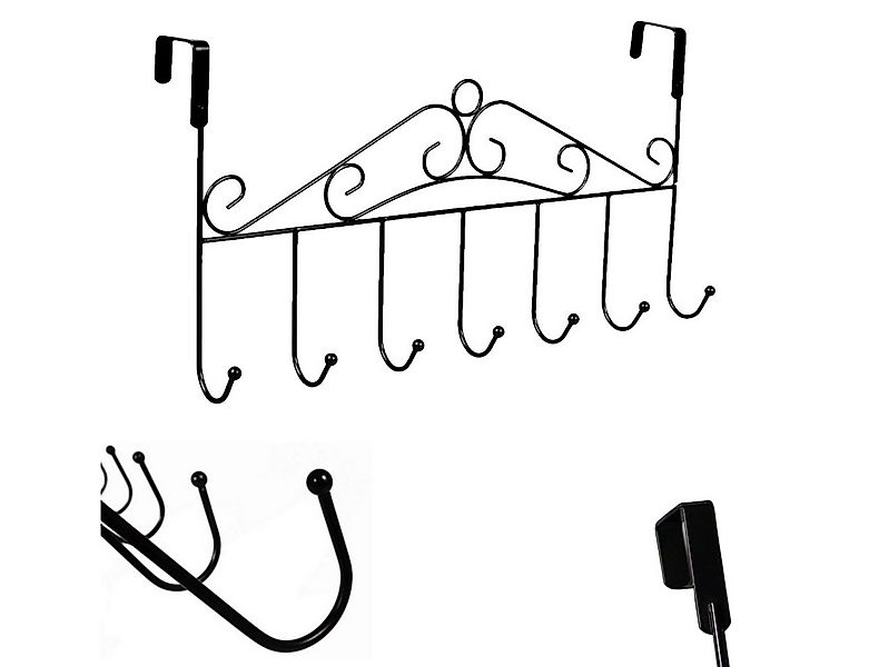 BAYLI Türgarderobe 42,5cm Türgarderobe mit 7 Haken Kleiderhaken Türhakenlei günstig online kaufen