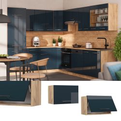 Vicco Hängeschrank Fame-Line, Dunkelblau Hochglanz/Goldkraft Eiche, günstig online kaufen