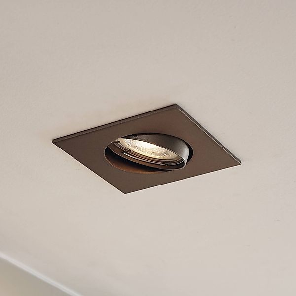 Prios Einbauleuchte Fibur, bronze matt, 9 cm, GU10 günstig online kaufen