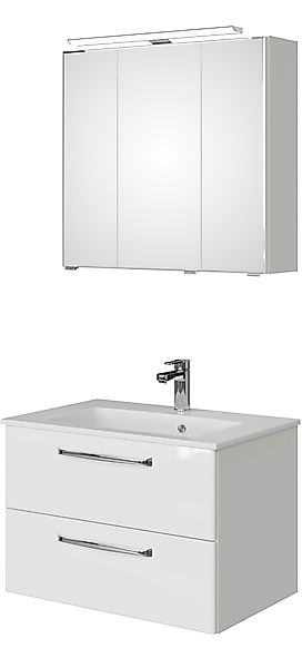 Saphir Badmöbel-Set "Trentino 2-tlg Mineralmarmor-Waschtisch,Spiegelschrank günstig online kaufen