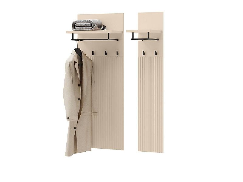 yourhouse24 Kleiderhaken Garderobenpaneel TREND TG-06 mit Ablage, Sandbeige günstig online kaufen