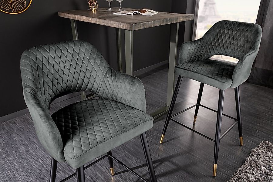 riess-ambiente Barhocker PARIS grün / schwarz-gold (Einzelartikel, 1 St), S günstig online kaufen