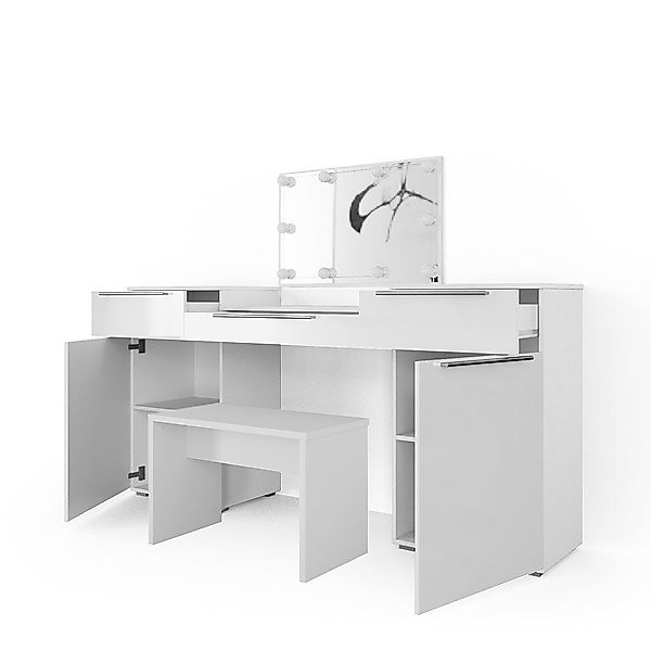 Vicco Schminktisch Lilli, Weiß Hochglanz, 190 günstig online kaufen