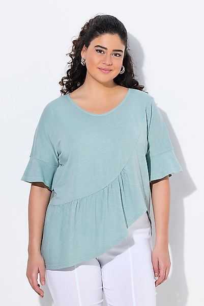 Ulla Popken T-Shirt T-Shirt Volantsaum Oversized günstig online kaufen