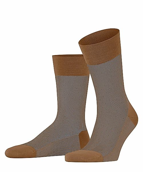 FALKE Sensitive Herringbone Herren Socken, 45-46, Braun, AnderesMuster, Sch günstig online kaufen
