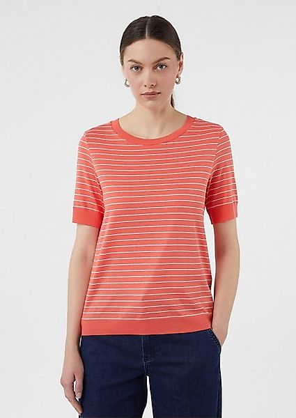 Comma Kurzarmshirt Gestreiftes T-Shirt mit Rippbündchen günstig online kaufen