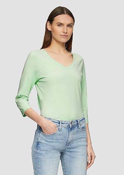 s.Oliver 3/4-Arm-Shirt T-Shirt Jerseyshirt mit V-Ausschnitt günstig online kaufen