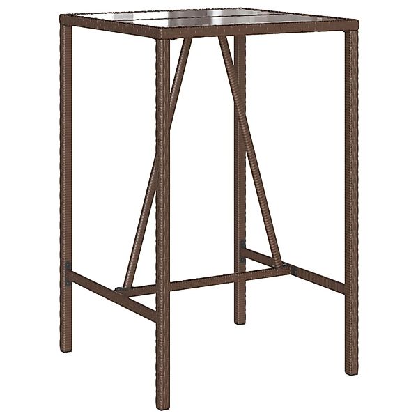 vidaXL Garten-Bartisch Braun 70x70x110 cm Poly Rattan 368694 günstig online kaufen