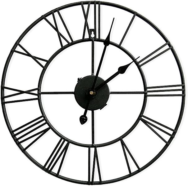 Uzman Wanduhr Schwarze Metall Wanduhr 40cm günstig online kaufen