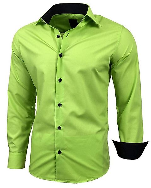 Baxboy Langarmhemd Kentkragen Businesshemd Slim Fit Hemd mit farblich abges günstig online kaufen