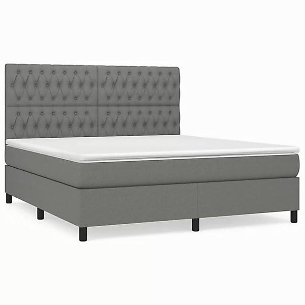 furnicato Bett Boxspringbett mit Matratze Dunkelgrau 180x200 cm Stoff (1-tl günstig online kaufen