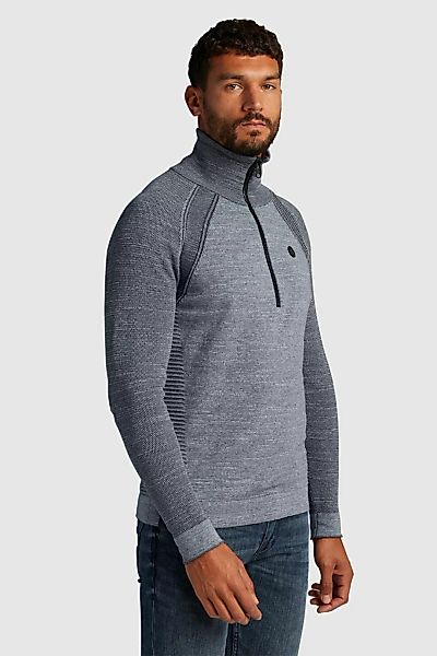 Cast Iron Half Zip Pullover Blau - Größe M günstig online kaufen