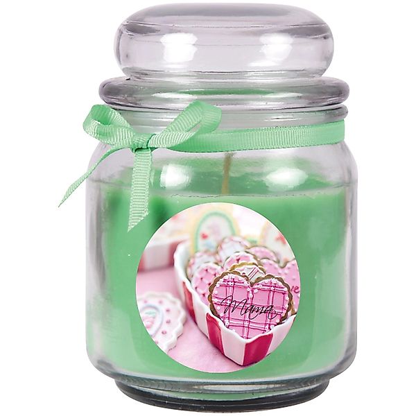 HS Candle Duftkerze & Bonbon Glas Muttertag Kokos Grün günstig online kaufen
