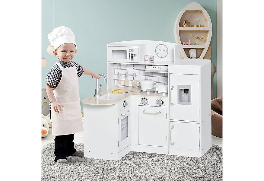 HOMCOM Spielküche mit elektronischem Wasserspender, Mikrowelle und Kühlschr günstig online kaufen