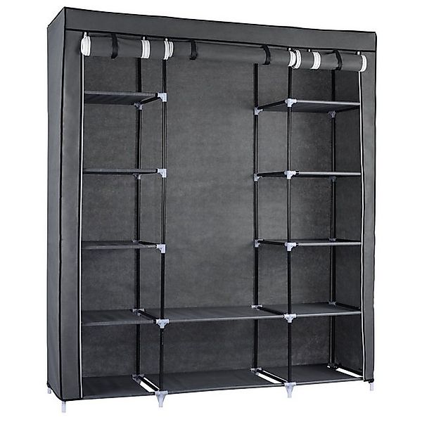 Ribelli Kleiderschrank Kleiderschrank, Vlies, grau, 12 Fächer günstig online kaufen