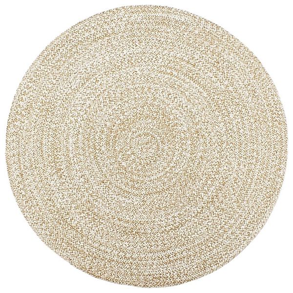 vidaXL Teppich Handgefertigt Jute Weiß Und Braun 210 Cm 1184046 günstig online kaufen