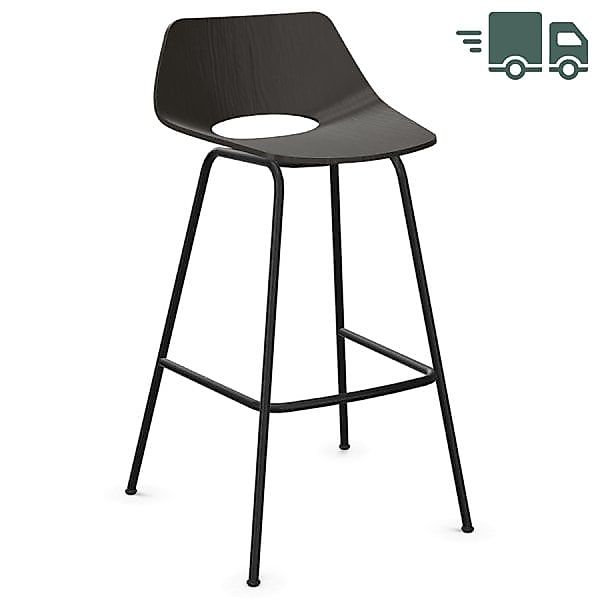ABVERKAUF: THONET S 661 H Barhocker | Edelholz schwarz | Gestell schwarz ma günstig online kaufen