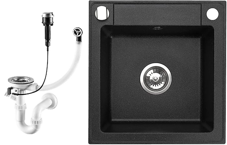 Faizee Home Granitspüle Hochwertige Granitspülen – 49x52cm Einbauspüle Spül günstig online kaufen