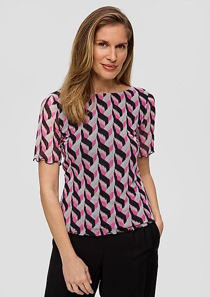 s.Oliver BLACK LABEL Kurzarmshirt Mesh-Shirt mit All-over-Print günstig online kaufen