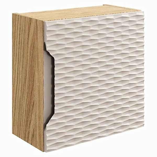 Lomadox Hängeschrank OLUO-56-BEIGE Wandschrank Badschrank, Eiche mit beige, günstig online kaufen